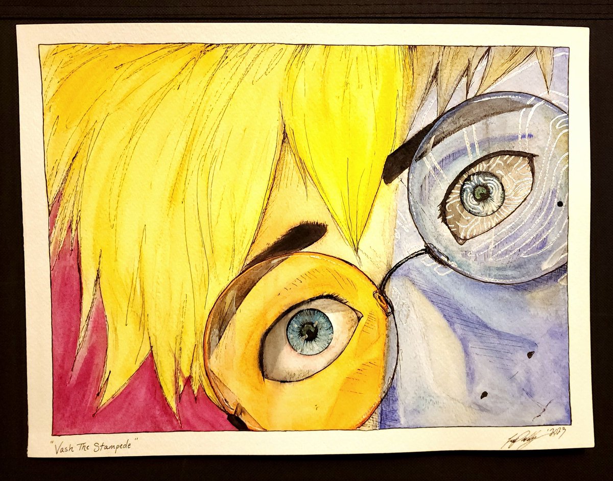 Highland_Iris's tweet photo. It is finished 😤 Total Time: 10hrs

Not bad for years long art block! 
(Vash Brainrot is Real)

#watercolor #painting #TRIGUNSTAMPEDE #vashthestampede #trigunstampedefanart #highlandart https://t.co/5IevFAB3O8