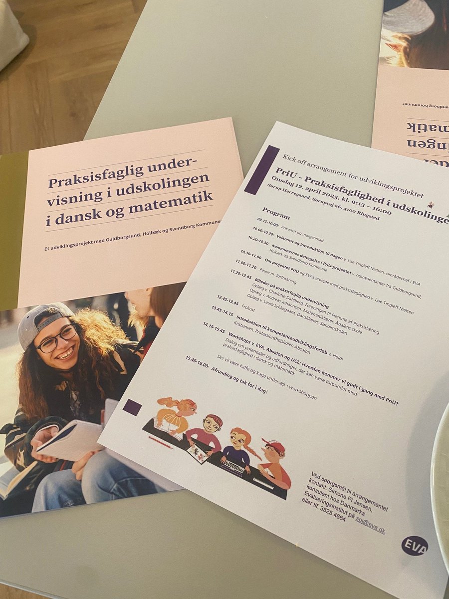Opstart/Kick-off i projekt "Praksisfaglighed i Udskolingen i dansk og matematik" som vi fra Center for Skole og Læring <a href="/PHabsalon/">Professionshøjskolen Absalon</a> laver sammen med
<a href="/evaluerdk/">EVA</a> og <a href="/UclDk/">UCL Erhvervsakademi og Professionshøjskole</a>
+ Guldborgsund, Holbæk og Svendborg kommuner
<a href="/DanskeProf/">Danske Professionshøjskoler</a>