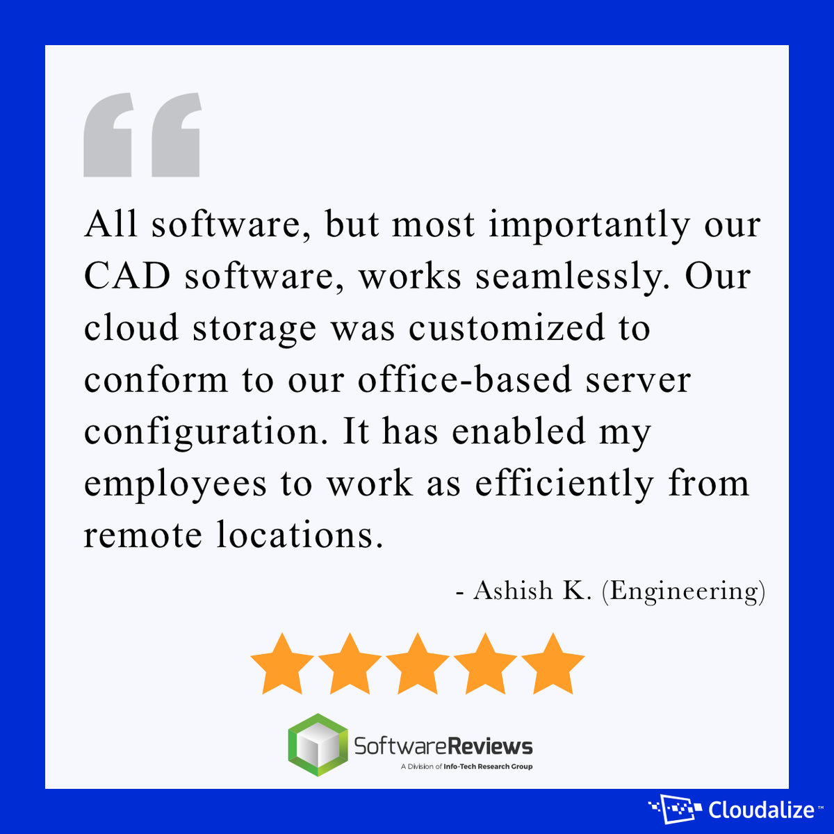 Check out our latest customer testimonial on SoftwareReviews 👇 hubs.la/Q01L5Dv50 #testimonial #review #autocad #virtualdesktop