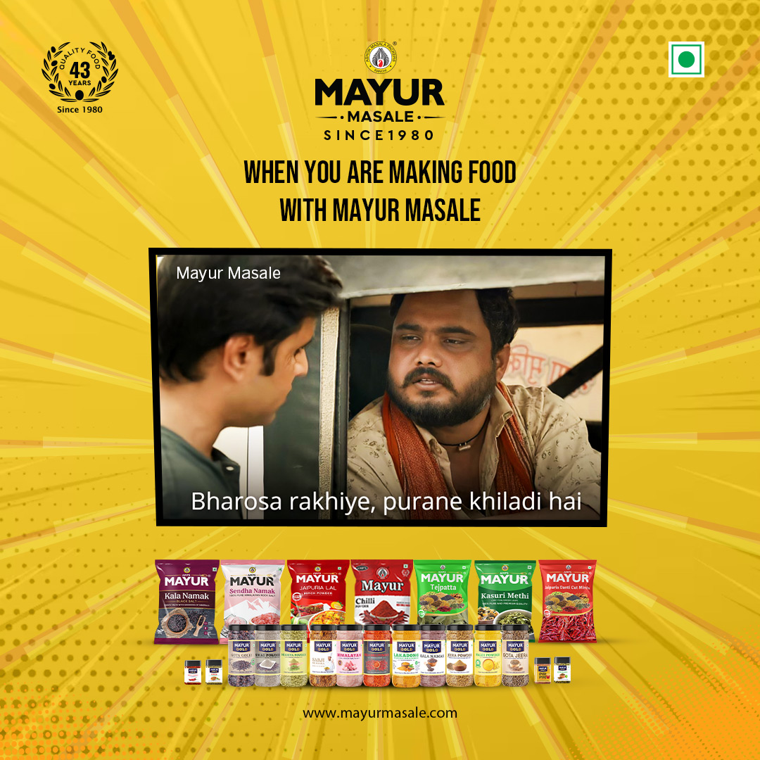 mayurmasale's tweet image. Your Trusted Source for Authentic Spices!

Indulge in the Aromatic Goodness of Mayur Masale - Your Trusted Source of Rich, Authentic &amp;amp; Healthy Spices! For over 43 years.
#MayurMasale #FarmToKitchen #AuthenticSpices #HealthyFlavors #TrustMayurMasale #FoodieLife #SpiceBlends