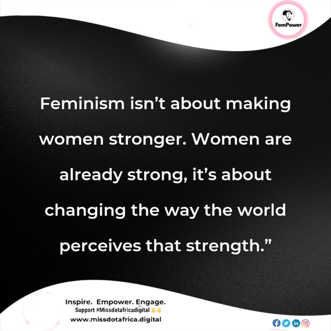MissdotAfrica's tweet photo. Feminism isnโt about making women stronger. Women are already strong, itโs about changing the way the world perceives that strength.โ
Visit:https://t.co/dNHnCnjTDd
Follow @fempowerafrica
Like, comment & share.
#SheTechsCharge #fempower #missafricadigital #womenempowerment https://t.co/vwBwGRmXwk