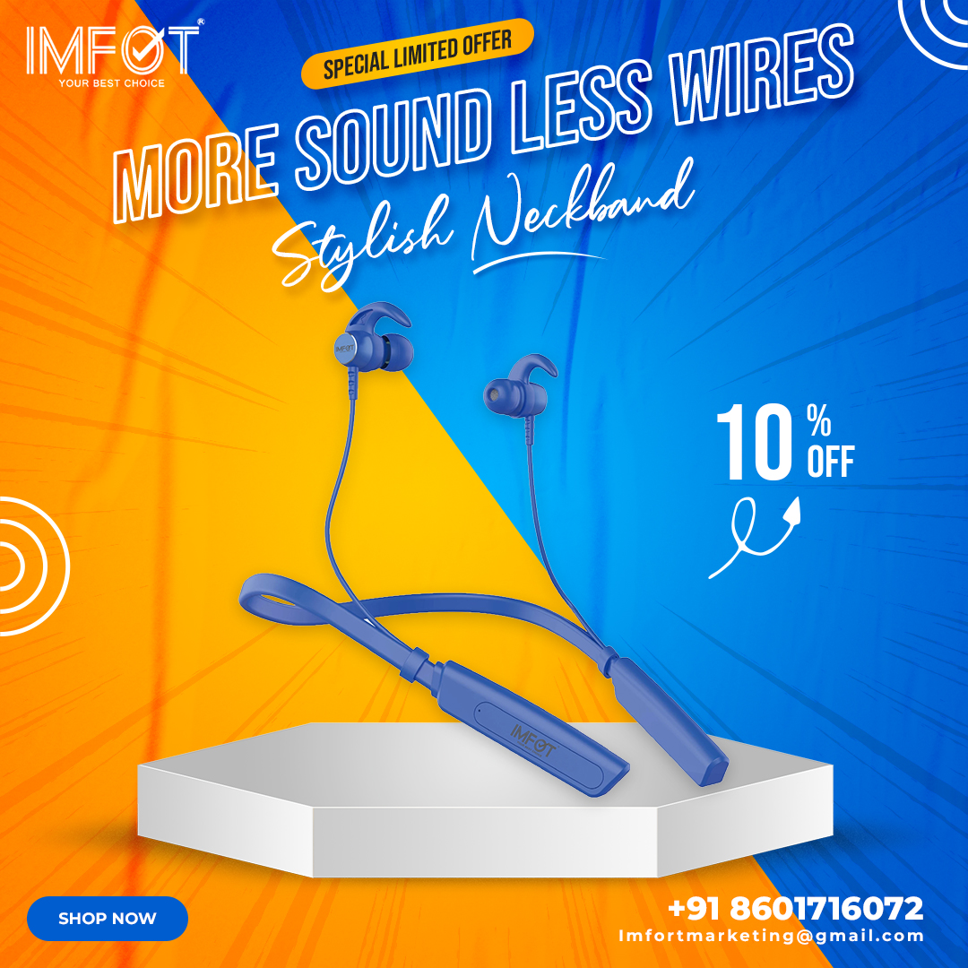 IMFOT #neckbands offer a seamless #sound experience through fit and lightweight design, as well as high-quality audio drivers 🤩

To Order, Call Us: +91 8601716072 👈
.
.
#earphones #bluetoothearphone #bestneckband #NeckbandEarphones #bestearphones #bestsoundquality #brand #imfot