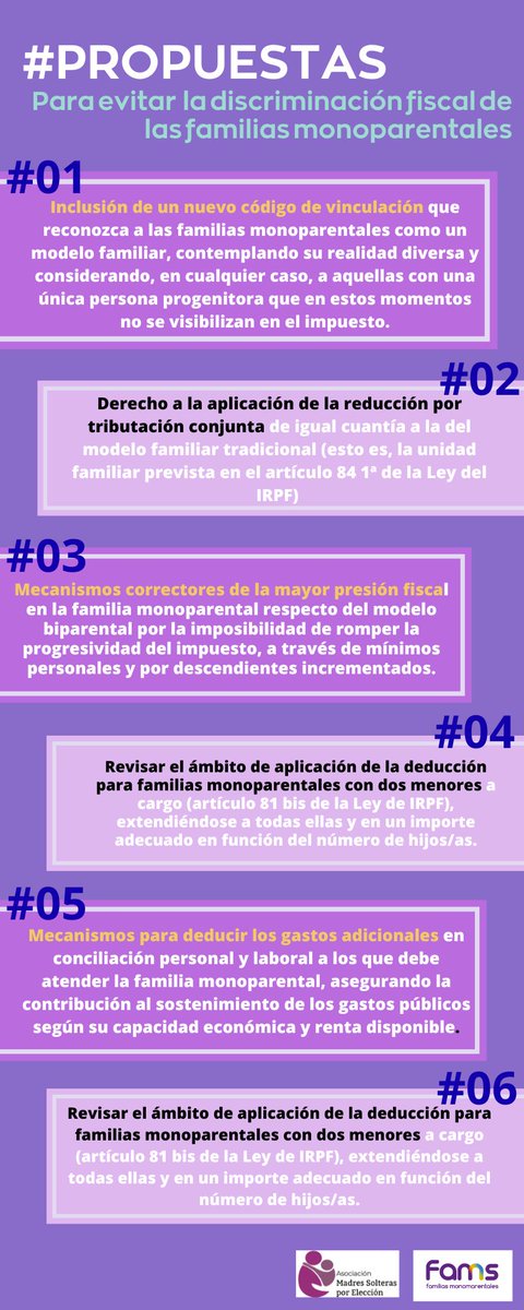 monoparentals's tweet photo. Les companyes de @AsociacionMSPE presenten aquestes propostes per tal que la normativa de l' IRPF acabi amb la discriminació fiscal existent envers les famílies #monoparentals
#renda2022 @helenAvicenteS @sindicdegreuges @S_aridevi @susannasegovia @EstatalFamilias https://t.co/SYB8506lUq