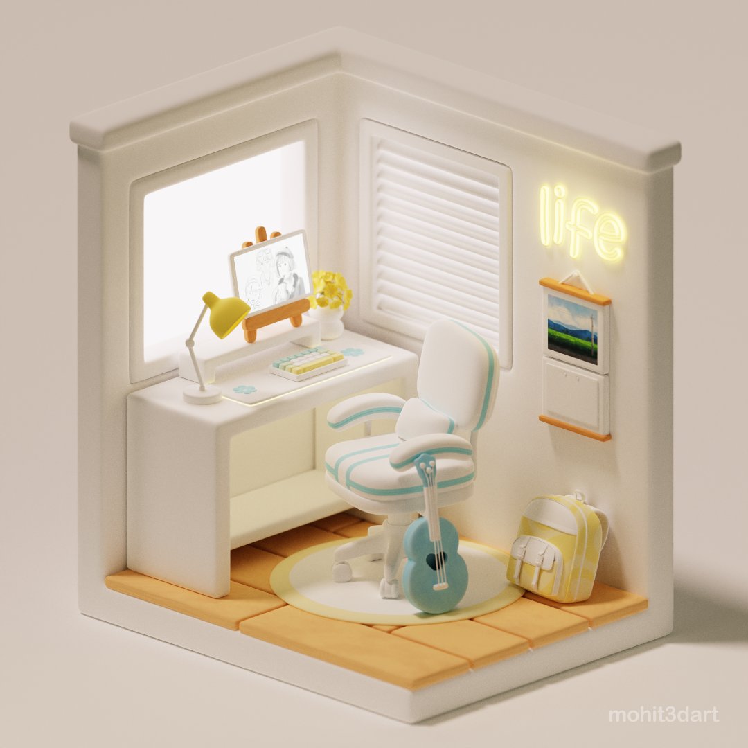 mohit3dart's tweet image. Hello #PortfolioDay 
I'm Mohit, making cute and cozy 3d illustrations✨☕ 
• beacons.ai/mohit3dart