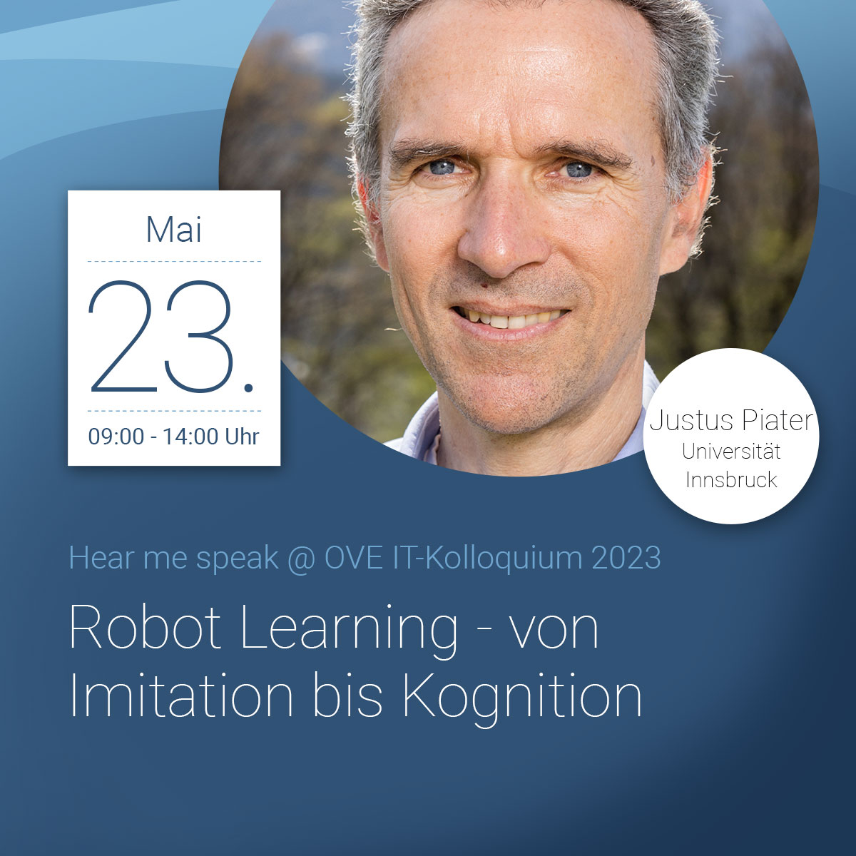 Warum #MaschinellesLernen in der Praxis nur langsam Einzug hält, behandelt Justus Piater, Professor für Informatik an der Leopold-Franzens Universität Innsbruck, in seinem Vortrag beim #OVE #ITKolloquium.

Sind Sie schon angemeldet? 👉 bit.ly/3M0IDOm