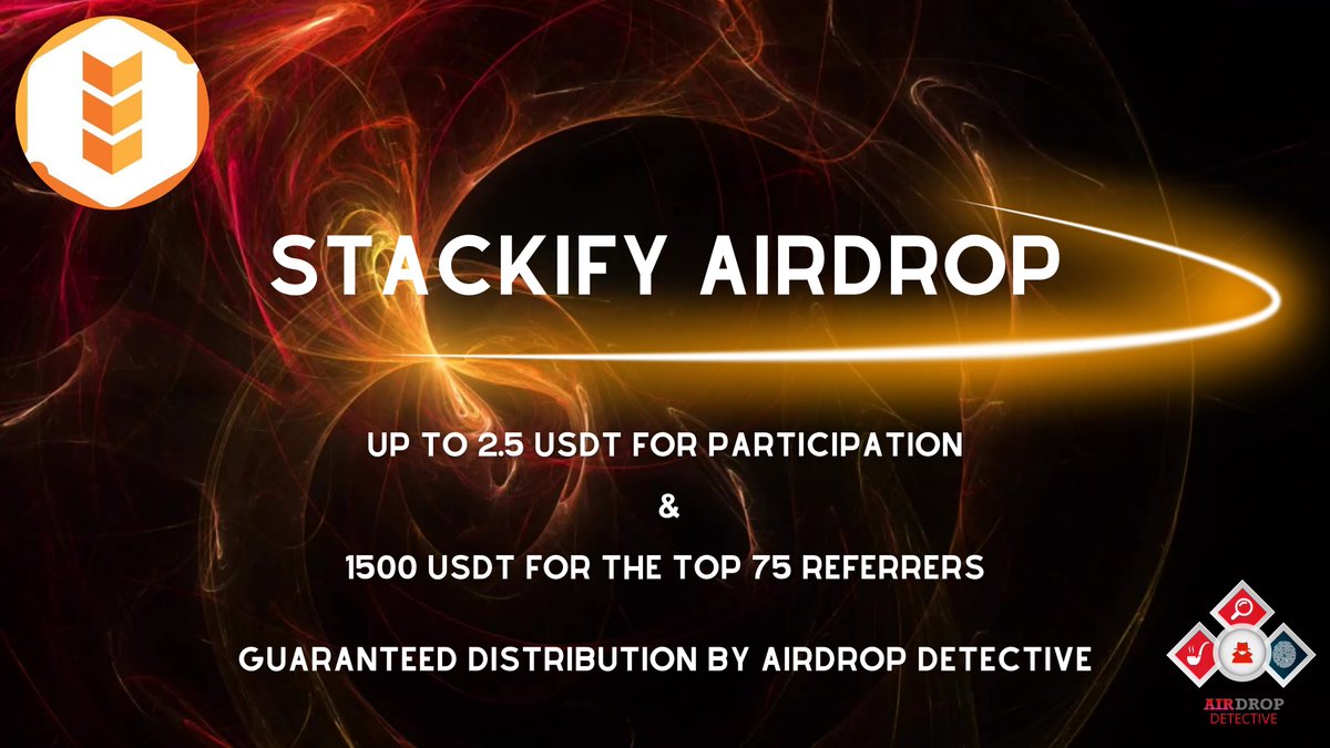 🔍 Stackify #Airdrop ✔️ Guaranteed distribution by Airdrop Detective 🏆 Airdrop Pool: 4000 USDT 🔵 Start the airdrop bot t.me/StackifyNewRou… 🔘 Do the tasks on the bot & submit your data 🔘 Details: youtu.be/M8IhzY-tV0Y #Airdrops #Stackify #Bitcoin #AirdropDet