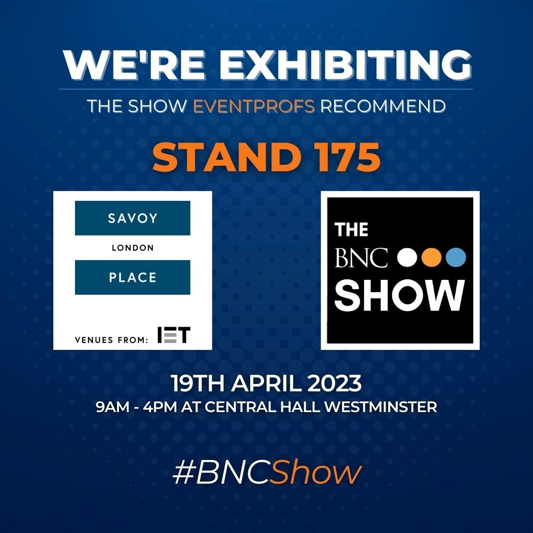 One week to go!

We're thrilled to be exhibiting at the #BNCShow on 19th April! Come and visit us on stand 175 and have a chat with our lovely events team. Find out what we can offer you for your next event

#TheShowEventProfsRecommend #Networking #EventProfs @BNC4eventprofs