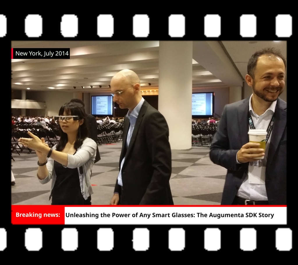 augumenta's tweet photo. In 2014 @Augumenta made history at the #WearableTech expo with our SDK for AR glasses. Fast forward to today, our SDK is running on ANY AR glasses! Experience gestures, interactive virtual surfaces, and more. Join us in interacting smarter! #AugmentedReality #industry40 #worker40 https://t.co/2FZd32fbUw