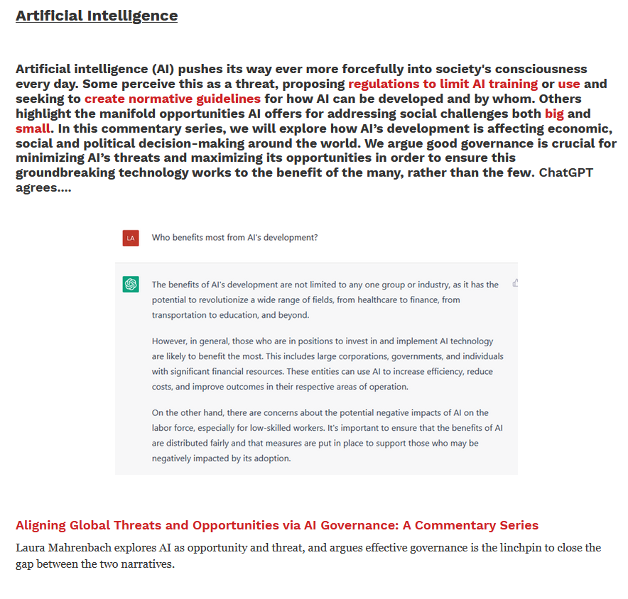 Laura Mahrenbach (@lauramahrenbach) on Twitter photo Happy to announce that my new commentary series discussing #AI, social change and #GlobalGovernance <a href="/Global_Policy/">Global Politics</a> is published! Featuring bi/weekly contributions from...
1/3 Happy to announce that my new commentary series discussing #AI, social change and #GlobalGovernance <a href="/Global_Policy/">Global Politics</a> is published! Featuring bi/weekly contributions from...
1/3
