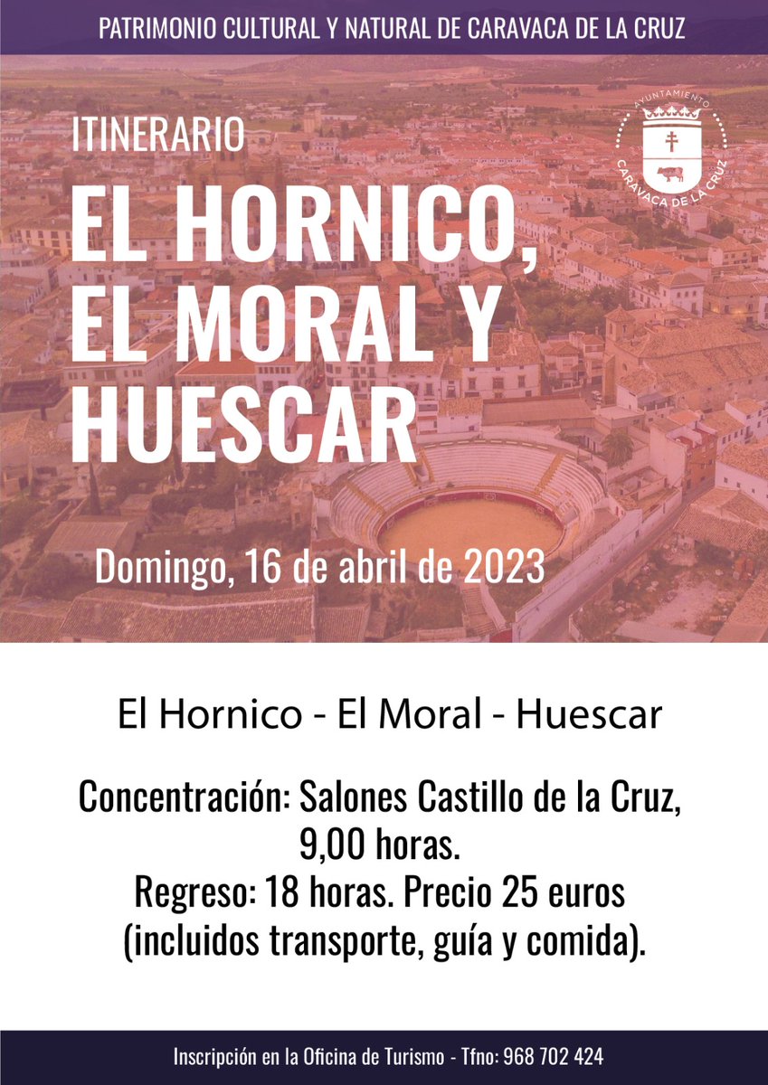 AytodeCaravaca's tweet photo. 🌳⛪ Nueva visita guiada del programa de difusión del patrimonio cultural y natural del municipio

Este domingo iniciamos la novena edición de esta actividad, ampliada a zonas de provincias colindantes📍 La primera ruta nos lleva a El Hornico, El Moral, Huéscar y Almaciles. https://t.co/Detmhr51qr