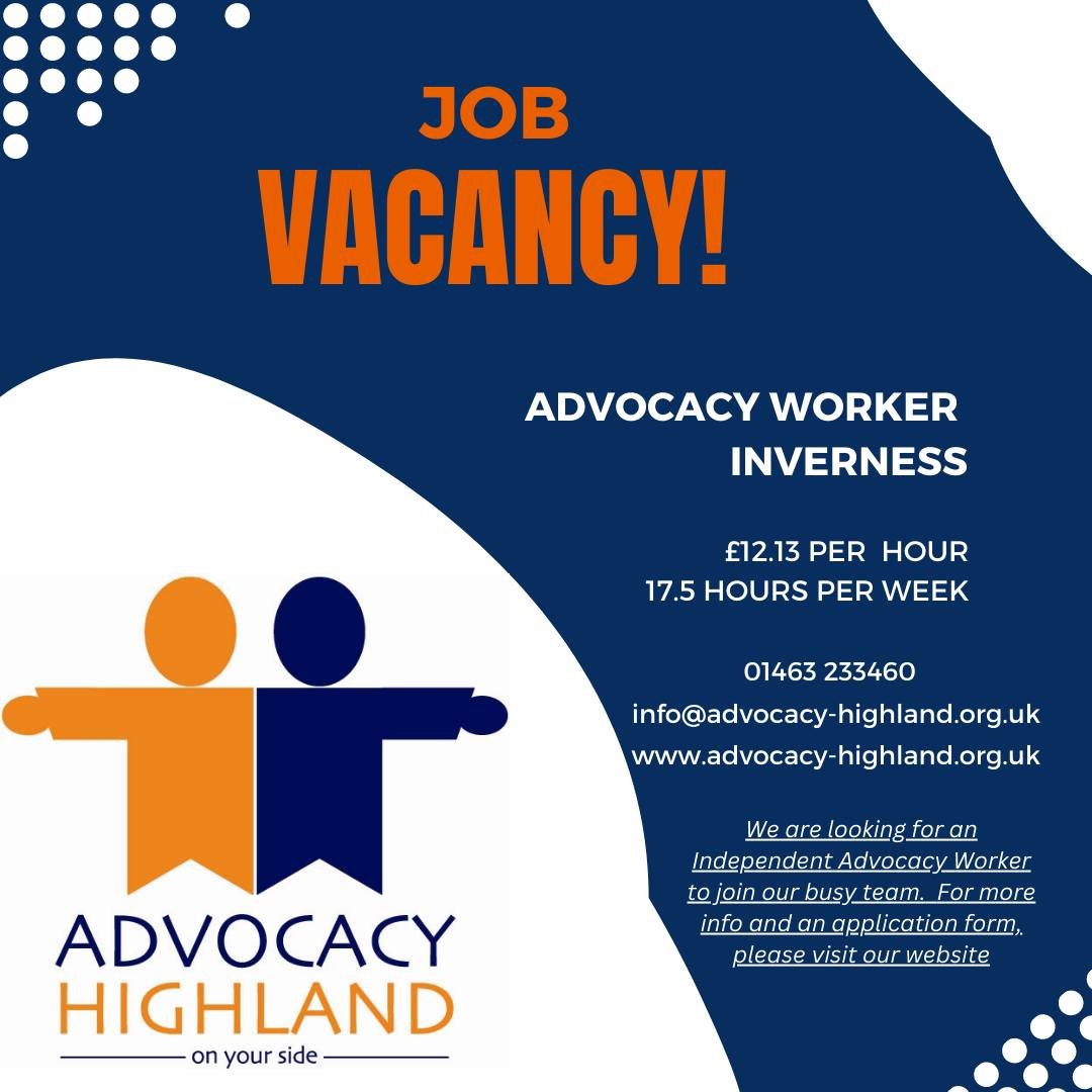 We are recruiting an Advocacy Worker:
advocacy-highland.org.uk/index.php/2023…