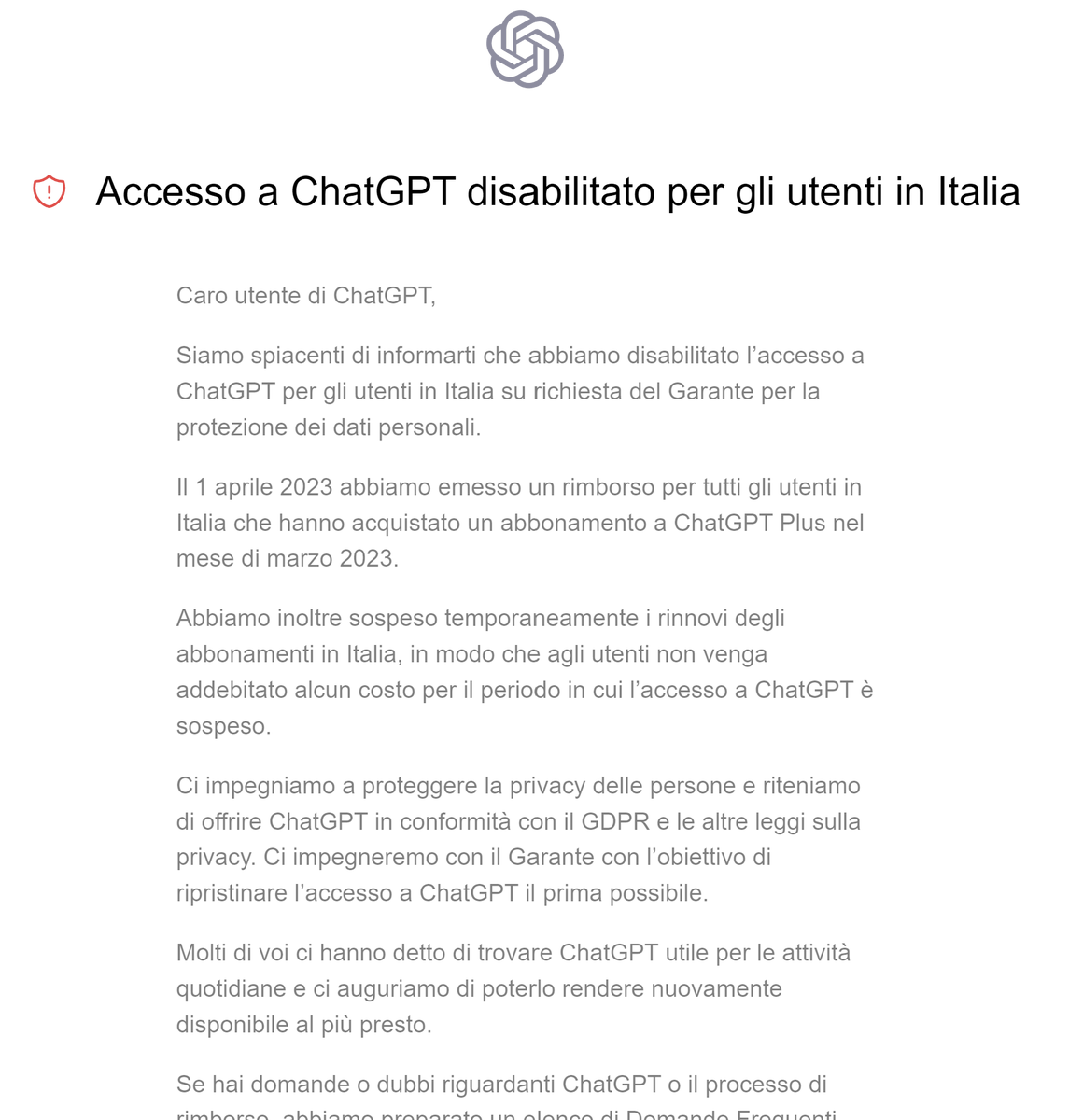 tewang32's tweet photo. I'm not in Italy but my ChatGPT thinks I'm in Italy and now I can't use ChatGPT? https://t.co/TZSvhNCN3H