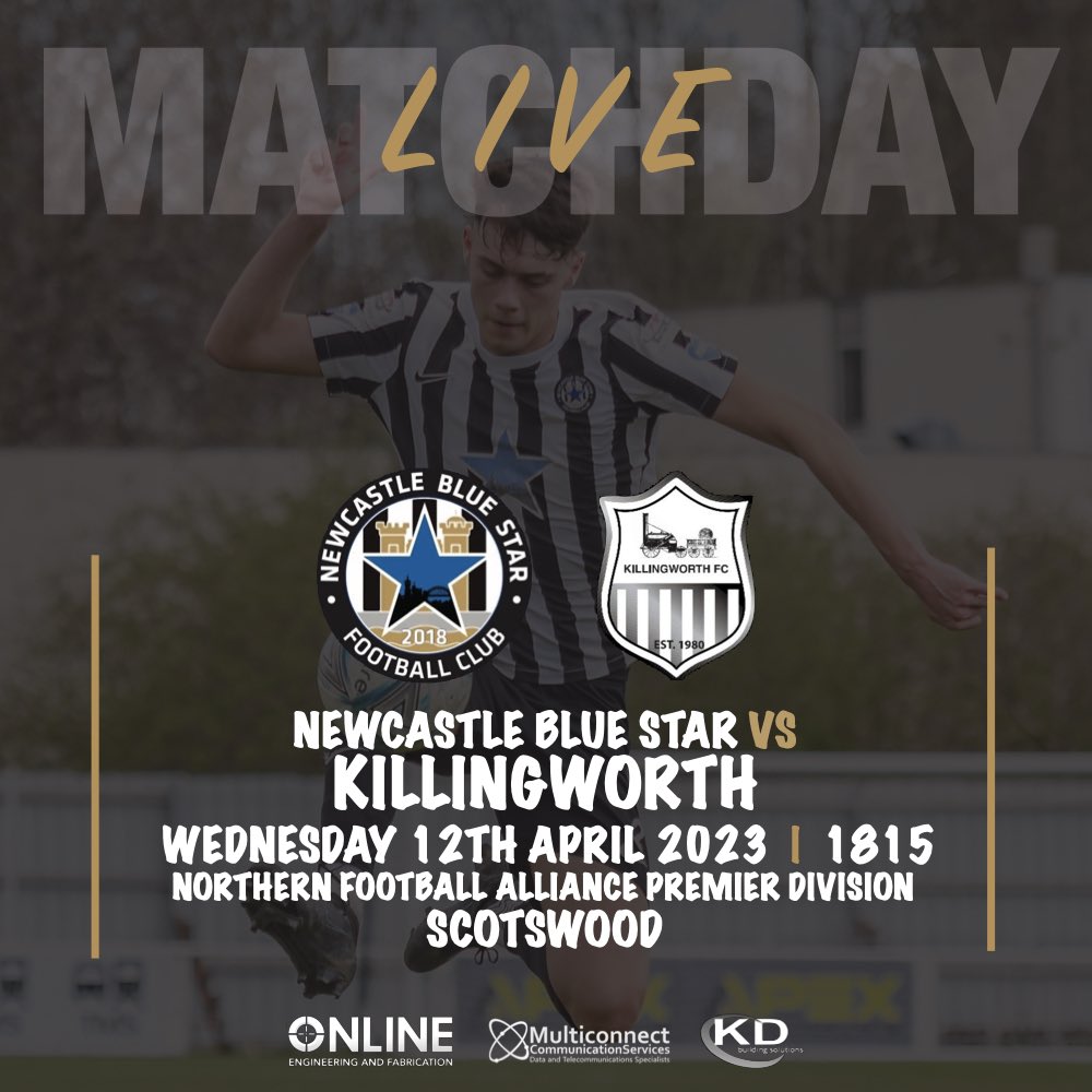 MATCHDAY | Good morning all… today is matchday as we take on <a href="/killingworth_fc/">Killingworth FC</a> in the <a href="/nfalliance1890/">Northern Football Alliance</a> this evening! 🔵🌟

⌚ 18:15
🏆 Northern Football Alliance 
🏟 Scotswood 
🚗 NE15 7HB

#NBSFC #WestEndCommunity