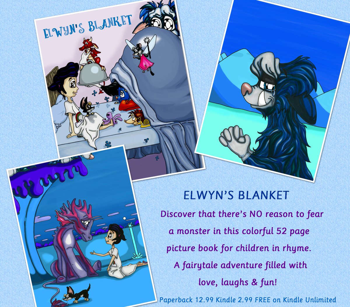 crystalnapolit2's tweet photo. ELWYN’S BLANKET
#MONSTERS need #friends too!🤗
A #fairytale #adventure!
FREE #KU
#picturebooks #picturebook #whattoreadwednesday #storybook #amreading #BookReview #bookstagram #kidstagram #bookshelf #booklovers #BookLover #childrenbooks #childrensbook #tbr
https://t.co/sbLjQX8aDF https://t.co/FAIzsrlau7