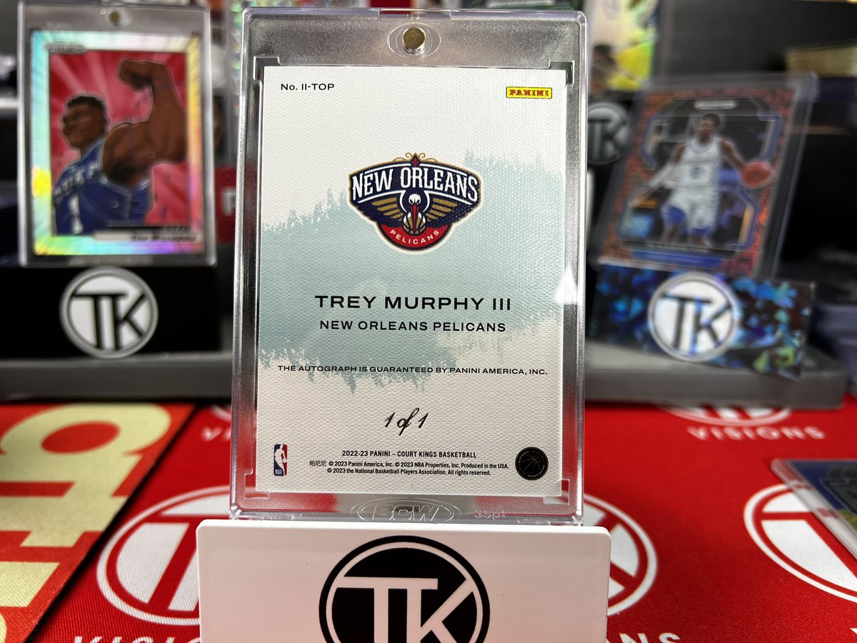 TkCards23's tweet photo. Trey murphy 1/1 anyone? #treymurphyauto #oneofone #panini #courtkings #courtkingsauto #treymurphy #pelicans https://t.co/II6608zKwe
