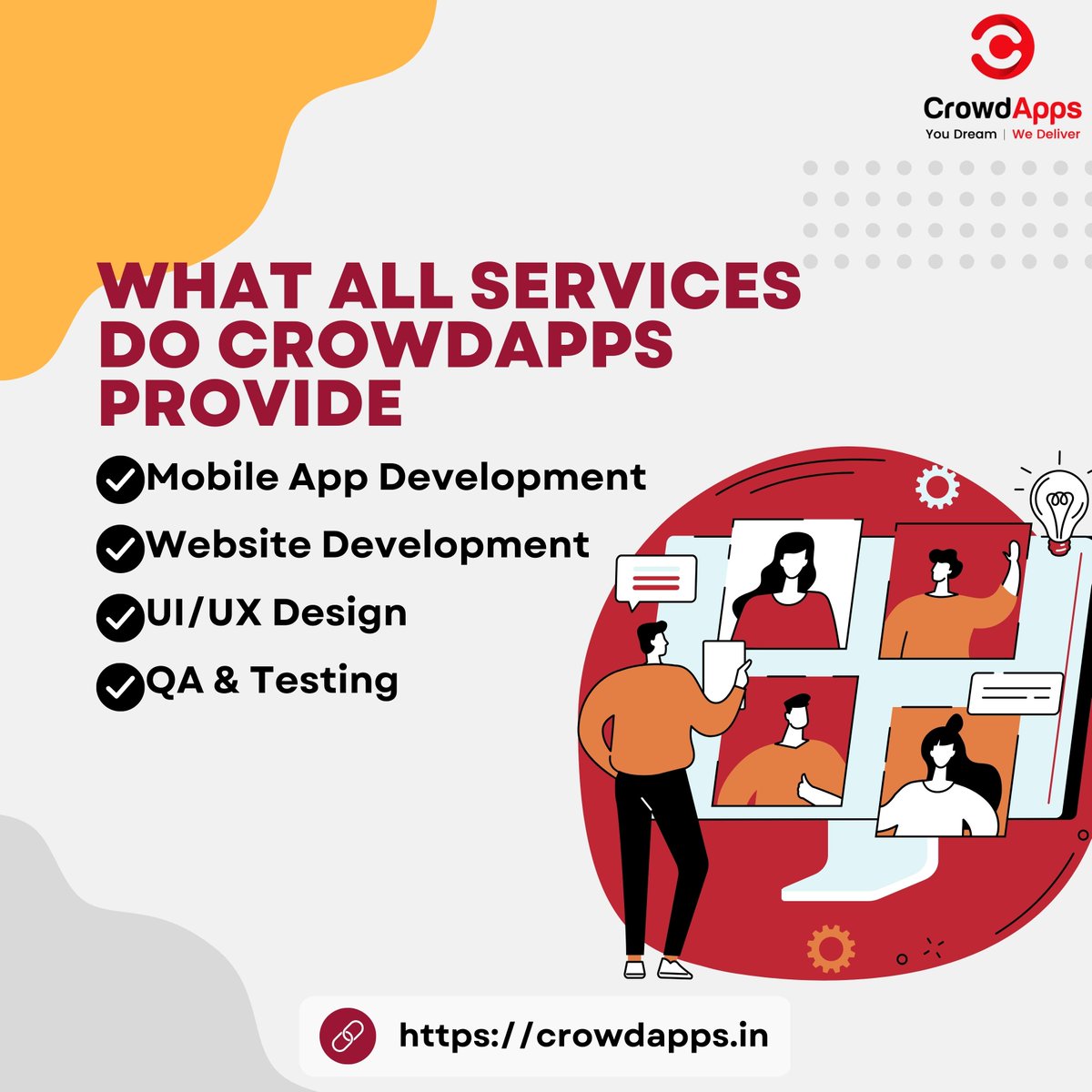 apps_crowd's tweet image. What all services do crowdapps provide?

To know more: crowdapps.in

#crowdapps #healthcare #technology #healthsystem #healthcaresoftware #informationtechnology #crowdappstechnology