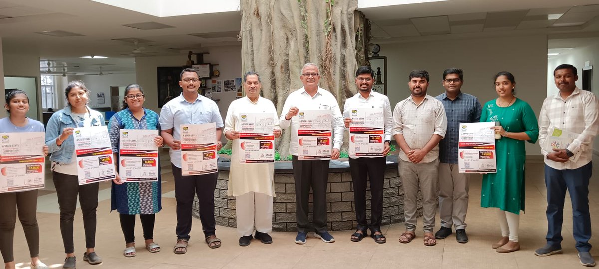 schoolbellvoice's tweet photo. Shaala Vinyasa- A State Level Architecture Design Competition for Govt. Schools, jointly organised by Srishti and School Bell. Poster was officially launched in the presence of Sri. Prakash Chandra, National Vice-president &amp;  Sri. K N Raghunandan, National Organizing Secretary, https://t.co/aI09jclIbJ