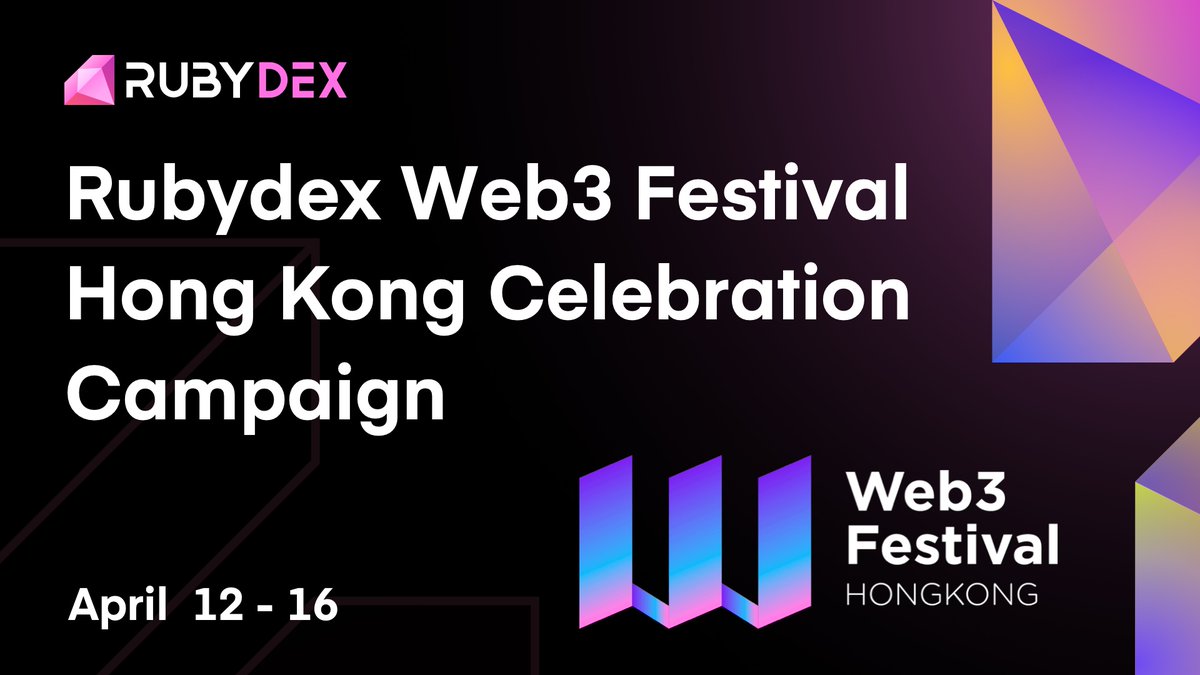 🎉 Join Rubydex's Web3 Festival Hong Kong Celebration!
🚀 Secure an OG Gem NFT whitelist spot &amp; share 500 USDT rewards! 💰
🔹 Snap &amp; Share at the Festival 
🔹 Celebrate from Afar
Check out the campaign &amp; participate now: app.questn.com/event/76030179… 🎁 
#Rubydex #Web3Festival #DeFi