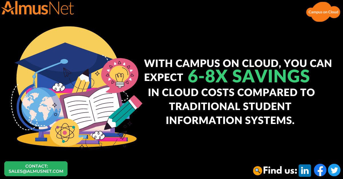 AlmusNet's tweet photo. Reimagine. Innovate. Educate
Campus on Cloud - a Student Information System (SIS) built on the #Microsoft Azure cloud platform.
To learn more about how we can help your institution please visit 👉: https://t.co/5GVwK2OuQf https://t.co/w3gSe2TdX0