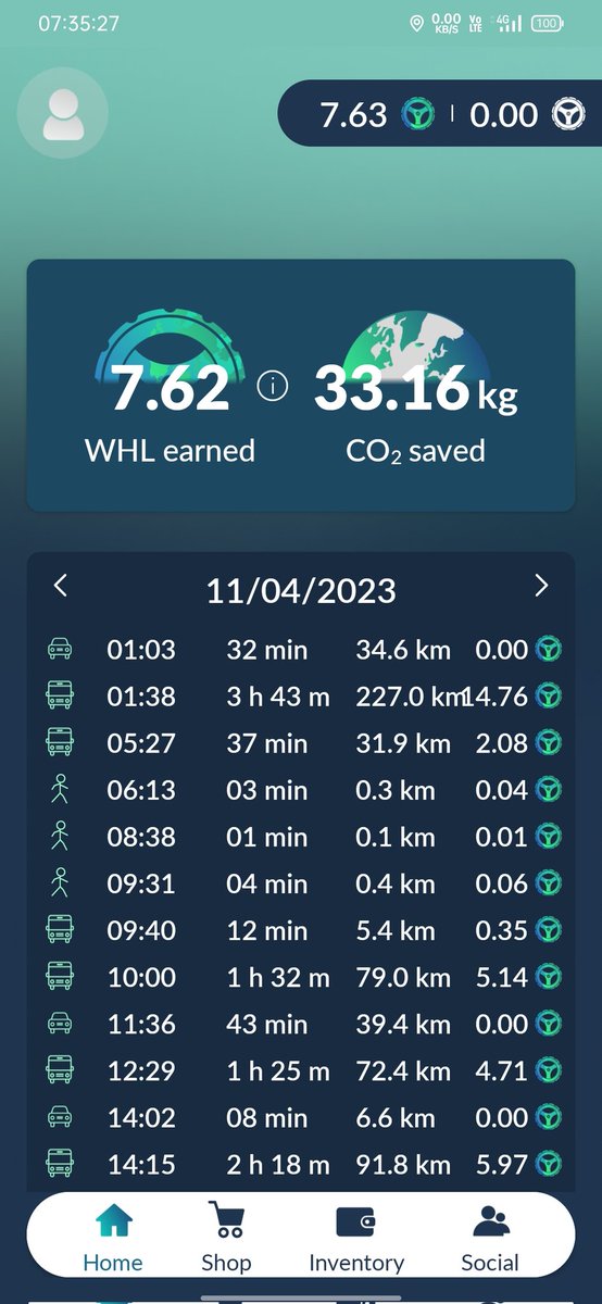 Kuan_Wei_How's tweet photo. Let's join the AMA to know more info about @WheelCoin.
Don't forget to keep saving the earth with green mobility!🛴🚲🚌🚈🚝
Look at my best record!😎
#GreenMobility #SaveCO2 #SaveEarth #crypto #token #WHL #Taiwan https://t.co/26S0RBGGsz