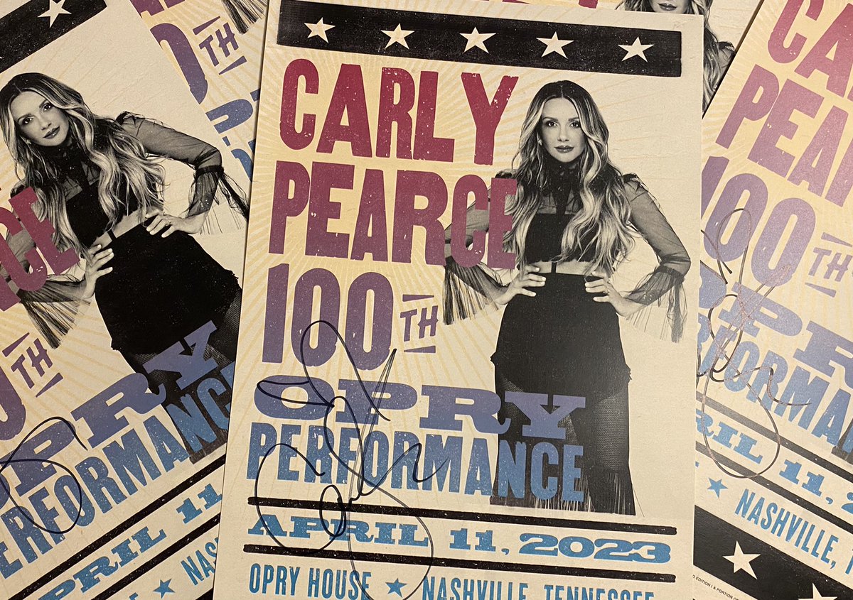 GIVEAWAY: we’re giving away THREE signed Carly Pearce 100th Opry Performance Prints! 

To enter to win, tag a friend below &amp; retweet! We’ll pick three winners tomorrow at 10am CT.