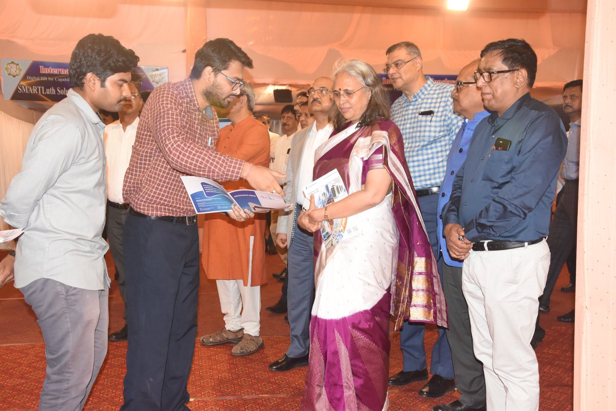 SAILranchi's tweet photo. The Exhibition stall for the International Conclave on "Digital HR for Capability building in Metals &amp; Mining Industry" was inaugurated by Ms. Soma Mondal, Chairman, SAIL last evening in the august presence of Shri KK Singh, Dir(Pers), SAIL &amp; Shri Rajiv Shekhar, Director, IIT-ISM https://t.co/izqQ7wwCRd