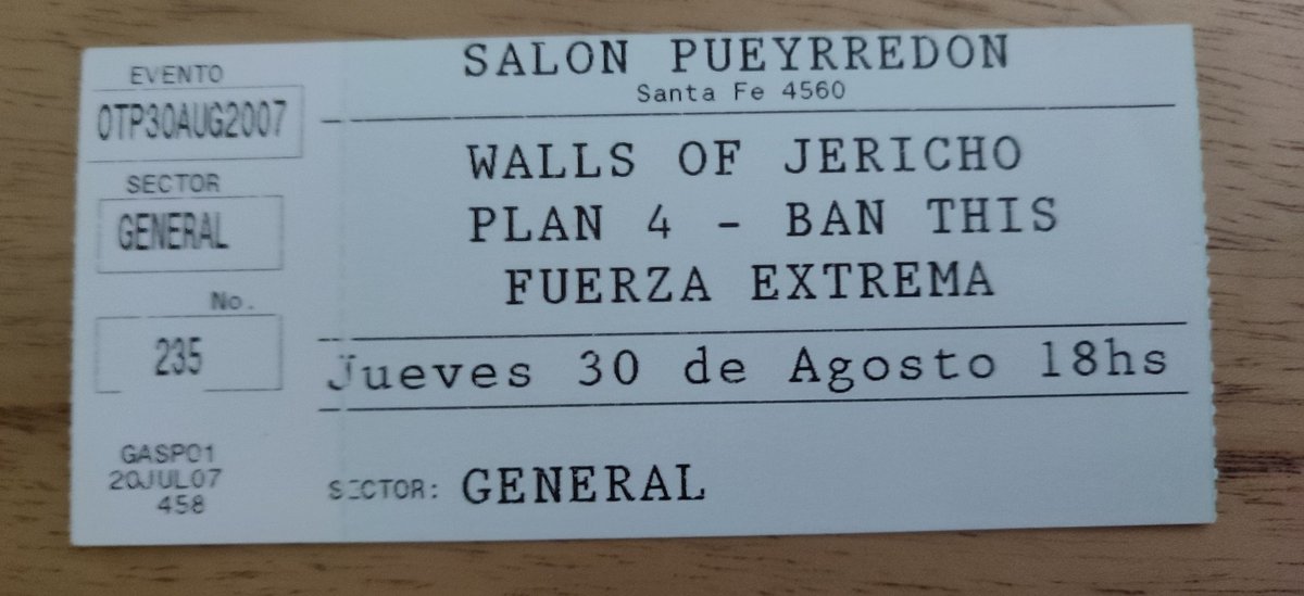 drxgonaut_'s tweet photo. 23) #WallsOfJericho - #Plan4 - #Banthis & #FuerzaExtrema 30/08/2007 Salón Pueyrredón, CABA https://t.co/1uF5w1knkm