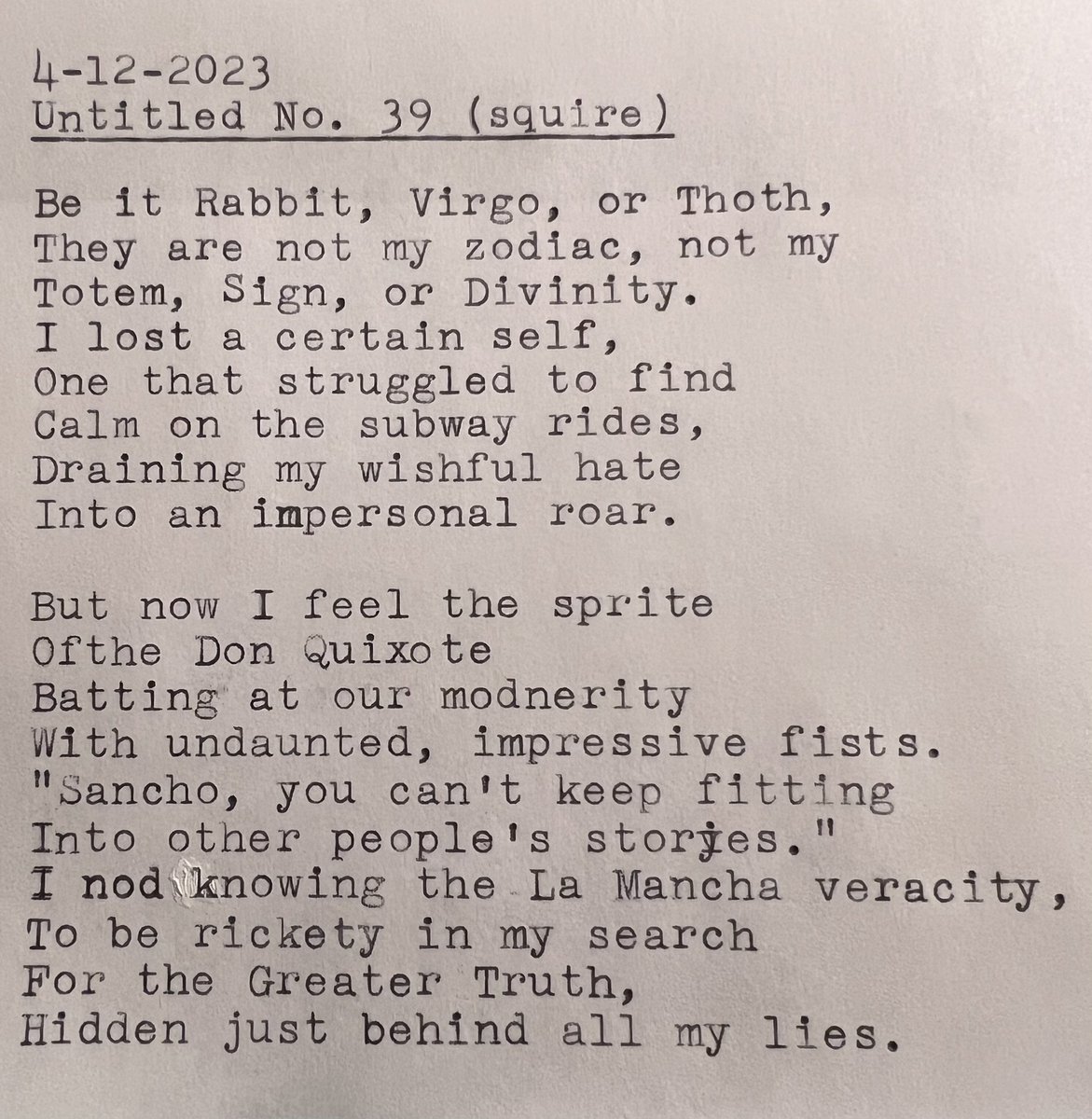 AjayKapadia6's tweet photo. Getting better at editing. #blockthoughts #poem #poetry #writing #typewriter https://t.co/qI6qI3UIrq