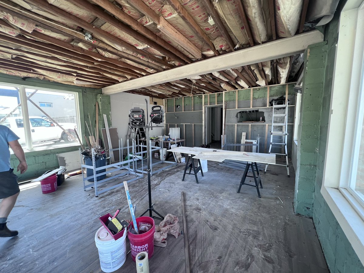 ProhibitionHemp's tweet photo. Working hard or hardly working?

There’s already been so much work on getting this place up and running, and still so much to go! 

Follow our journey to getting this joint ready! 🛠️ https://t.co/mbc2p3jPCJ