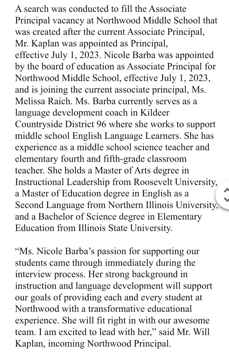 Dr. Monica Schroeder, pHCLE, NIU & DePaul alumna tweet media
