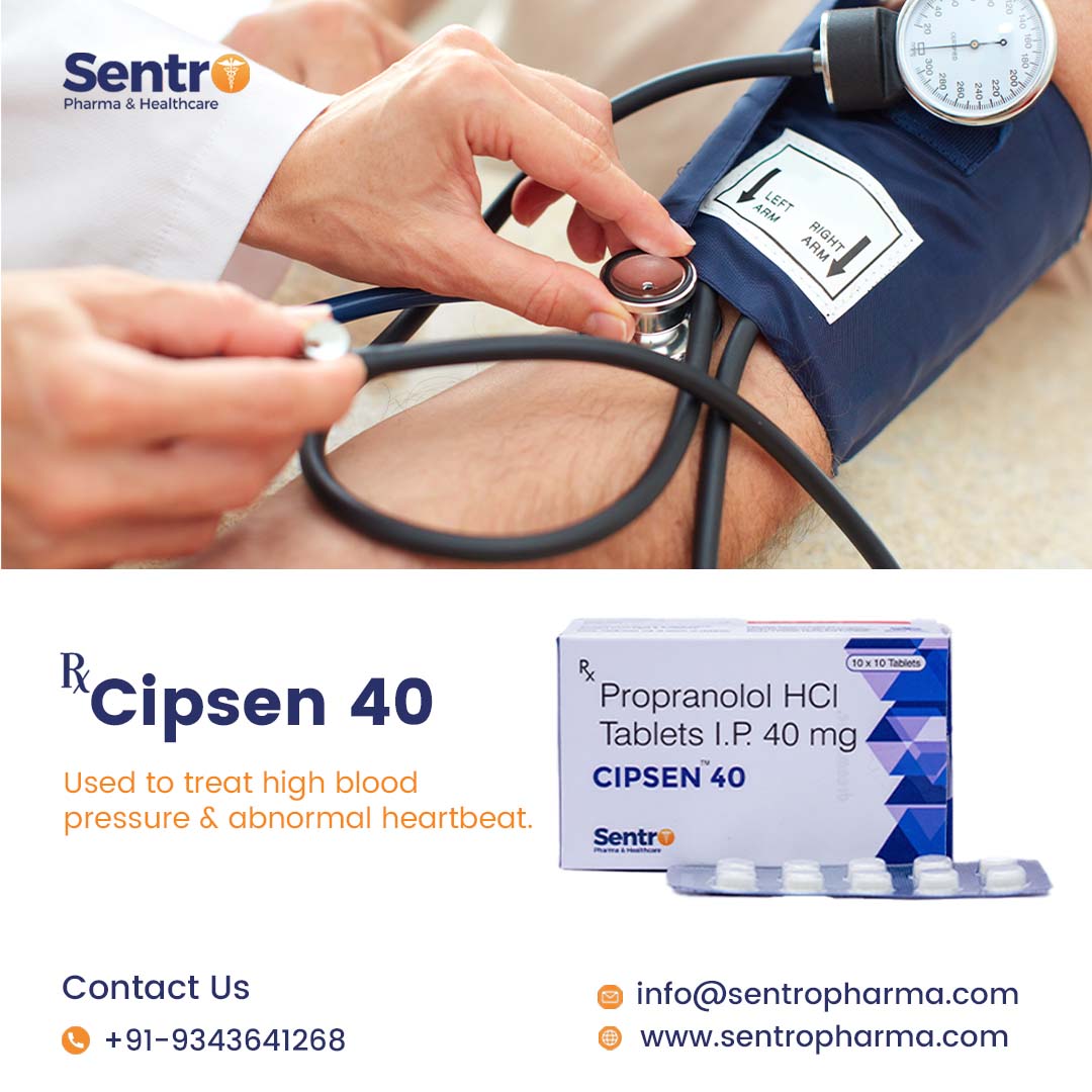 Sentropharma's tweet photo. #Cipsen 40mg Tablet helps decrease anxiety and relieve tremors. It is also used to help prevent migraine, heart-related chest pain (angina), and bleeding in the stomach caused by high blood pressure in the liver.
#sentropharma #sentrogroup #bloodpressure #bloodpressurecontrol https://t.co/wlXIL2pnN4