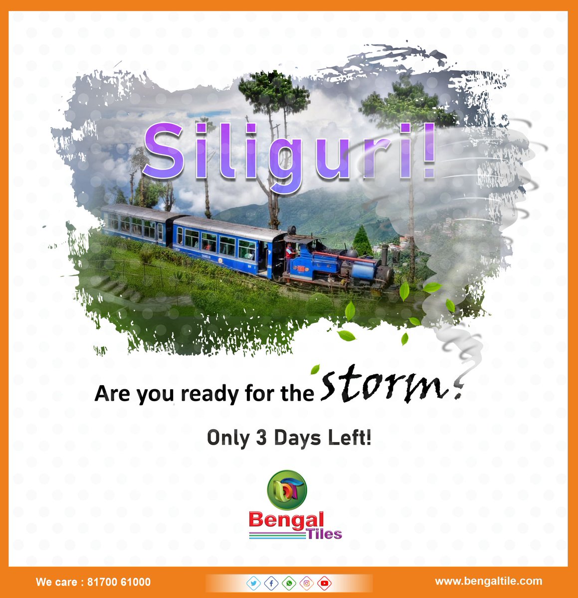 bengaltiles's tweet photo. Siliguri? Yes, we are coming to your place... Only 3 Days left... #NewOutletAlert
#BengalTiles #BengalTilesStore #ExclusiveStore #Showroom #newshowroom #inauguration #ComingSoon #3DaysAlert https://t.co/hTlpdaxIYn