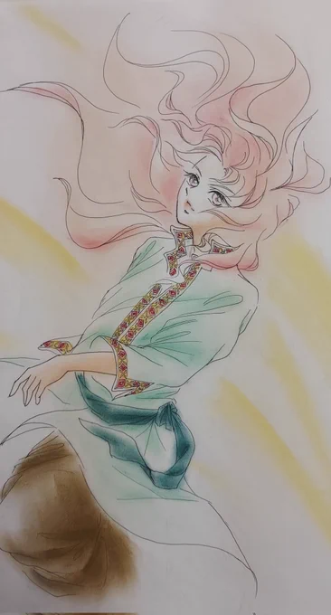 光を自在にあやつり、夢色に美しい絵を描かれるまんなさんから、アートトレイン乗車切符、いただきました ありがとうございます 透明水彩やパステルで、アナログ描いてます