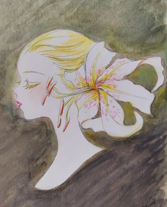 光を自在にあやつり、夢色に美しい絵を描かれるまんなさんから、アートトレイン乗車切符、いただきました ありがとうございます 透明水彩やパステルで、アナログ描いてます