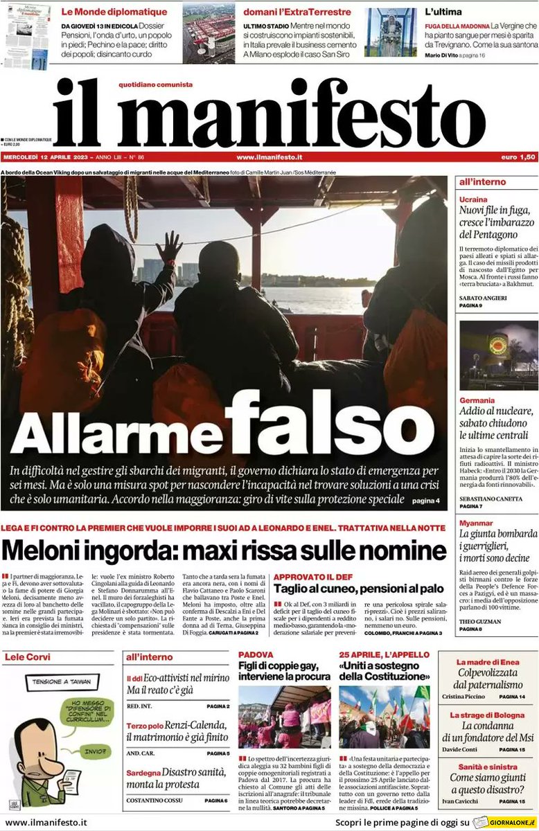 In difficoltà sui migranti il governo #Meloni di madre Giorgia, madre dei patrioti, vara lo #statodiemergenza
Dal blocco navale subito al vi daremo la caccia su tutto il globo terracqueo passando per il piano Mattei...
Ma non erano pronti questi
#Salvini #LamorgeseDimettiti