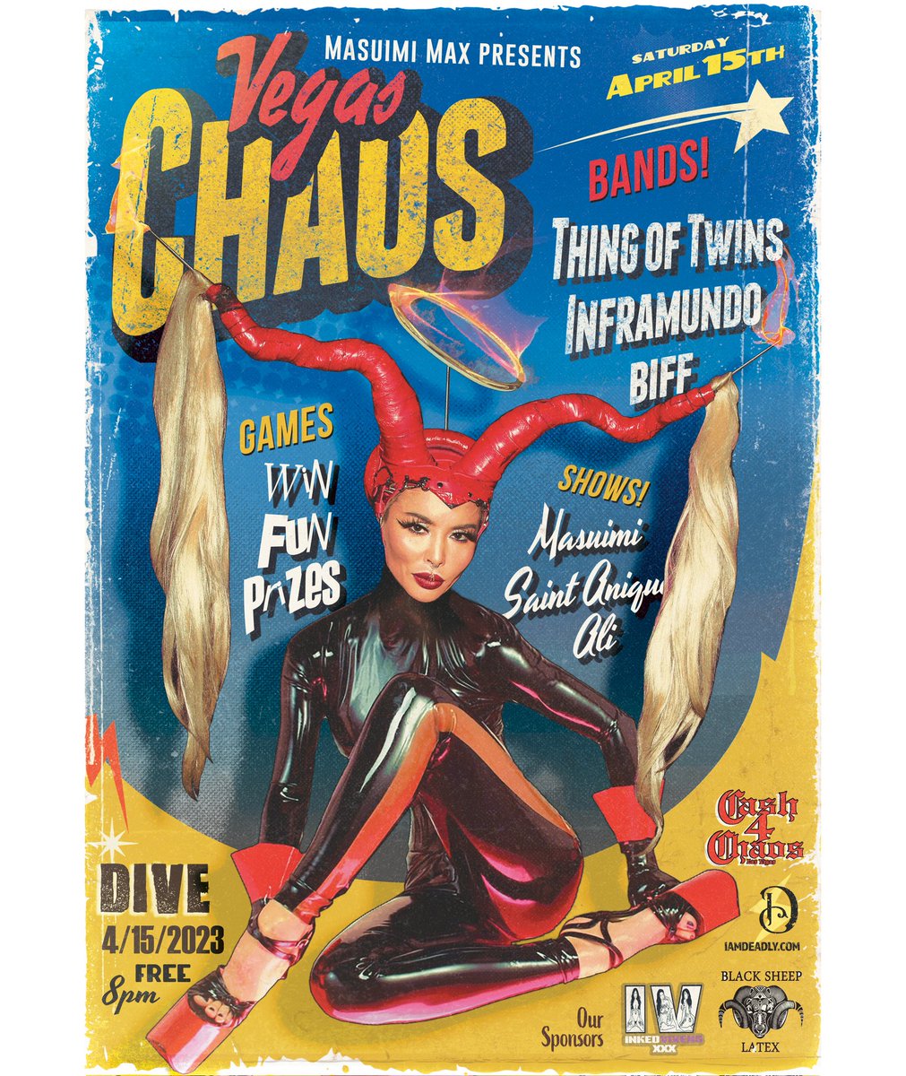 Cant believe my solo project/experience has led me to this... I started Vegas Chaos Jan 22nd 2022 and this Saturday is the 18th show! I never would have thought I could put on events, by myself with my attention span 🤣 Here's the flyer I made/hated - it was like pulling teeth!