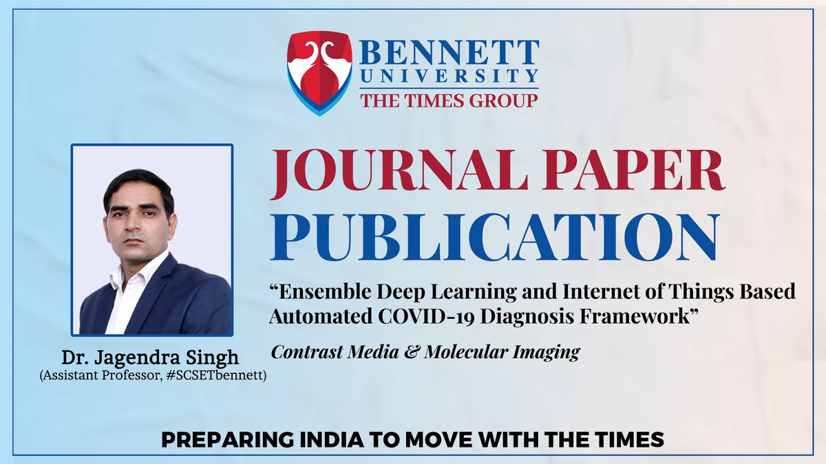 SCSETBennett's tweet photo. Congratulations to Dr. Jagendra Singh (Associate Professor, #SCSETBennett) for the journal paper publication.
#bennettuniversity #BUfaculty #scset #researchpublication #journalpaper #sci #publication https://t.co/2jaWXSGUbN