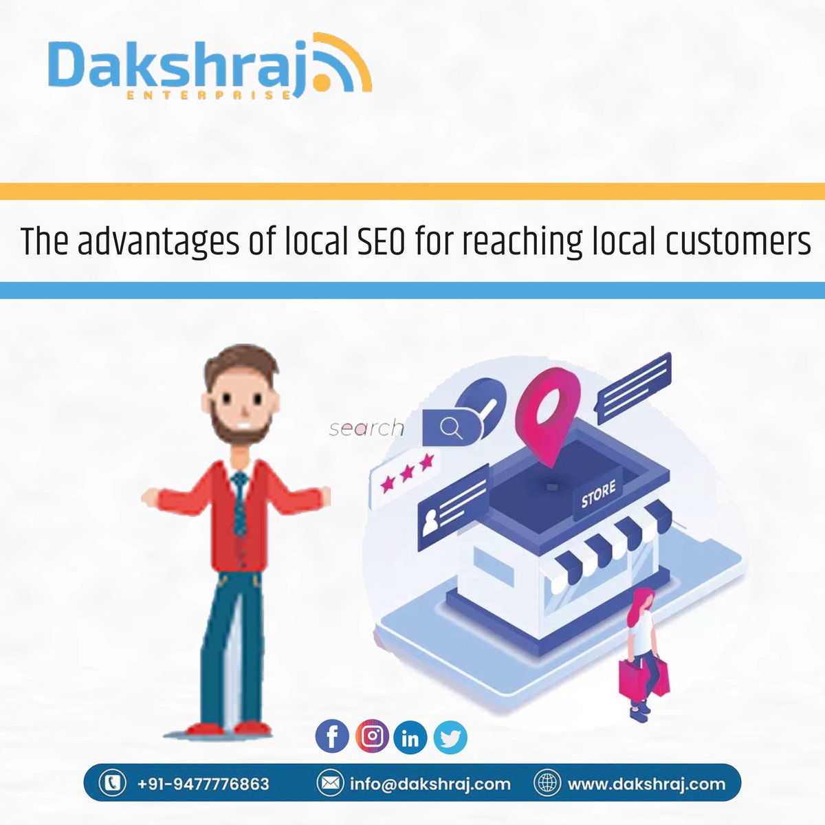 DakshrajIndia's tweet image. Are you looking to improve your local business&apos;s online presence?
🔍 Improved visibility
👥 Local traffic increase
🌟Local reputation boost
💰 Cost-effective marketing strategy
💸 Increased sales

Invest in #localSEO &amp;amp; start reaping the rewards!

#localsearch #localsearchresults