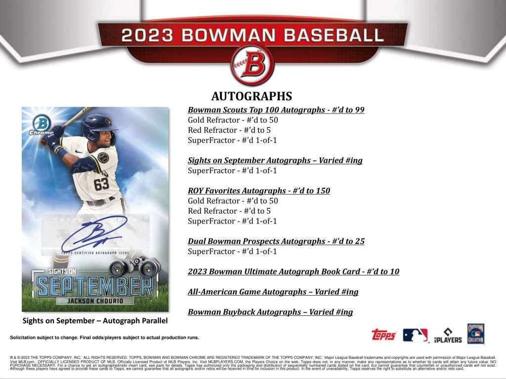 MintHeadquarter's tweet photo. 2023年4月26日発売予定
⚾MLB 2023 TOPPS BOWMAN BASEBALL JUMBO【製品情報】
| Trading Card Journal https://t.co/j32iPgOfhN 

【JUMBO】
#TOPPS 社 #MLB 公式 #トレーディングカード の定番商品 #BowmanBaseball 2023年度版に新たな有望株が登場！#ToppsBowman #baseballcards https://t.co/FxTsyRNAd4