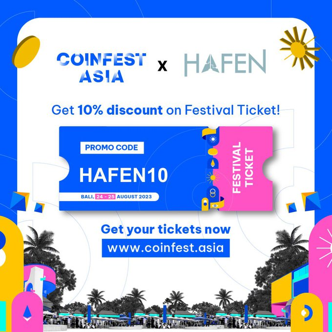 Hafennetwork's tweet photo. HAFEN is Coinfest Asia 2023’s official community partner!

Explore the future of digital ownership and virtual experiences at Coinfest Asia, the immersive web3 festival!

Get your tikets at https://t.co/FkzDEhRFTd and use our special promo code “ HAFEN10 “ to get 10% off! https://t.co/KRYAbtjOev