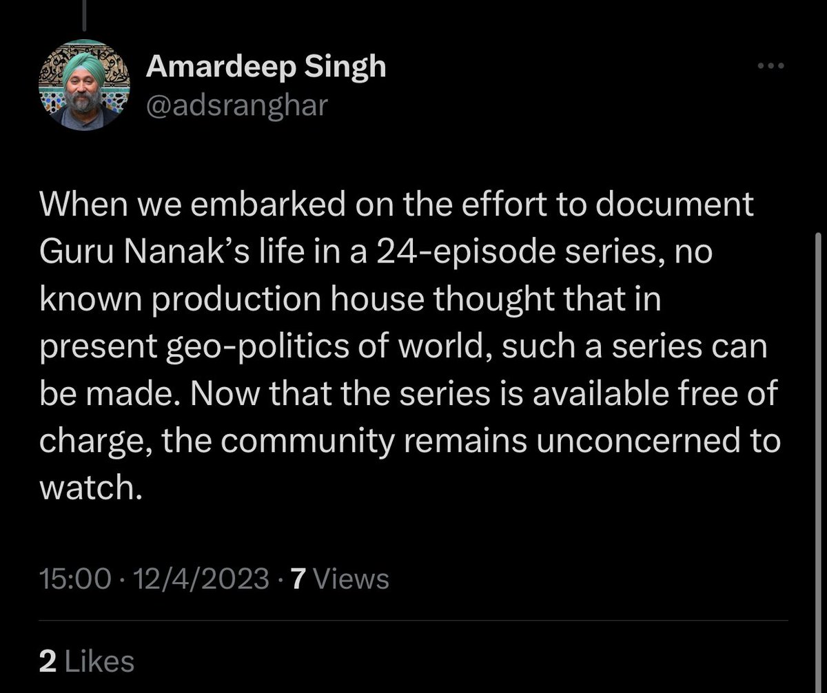 I salute your initiative and courage to undertake such a mammoth project.
And I can feel the pain in your words too.
I hope Sikh community and <a href="/SGPCAmritsar/">Shiromani Gurdwara Parbandhak Committee</a> can take note of this treasure at thegurunanak.com.