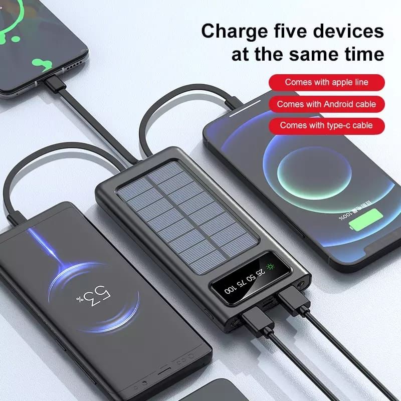 SOLAR POWER BANK AND TORCH. ✅ Battery Size 20,000mah. ✅ Four Charging Cables. ✅ Two Torches. ✅️Can charge with electricity as well. Kshs2,500/= WhatsApp No. 0754212159 @Gideon_Kitheka #BushSolarLightsDelivers