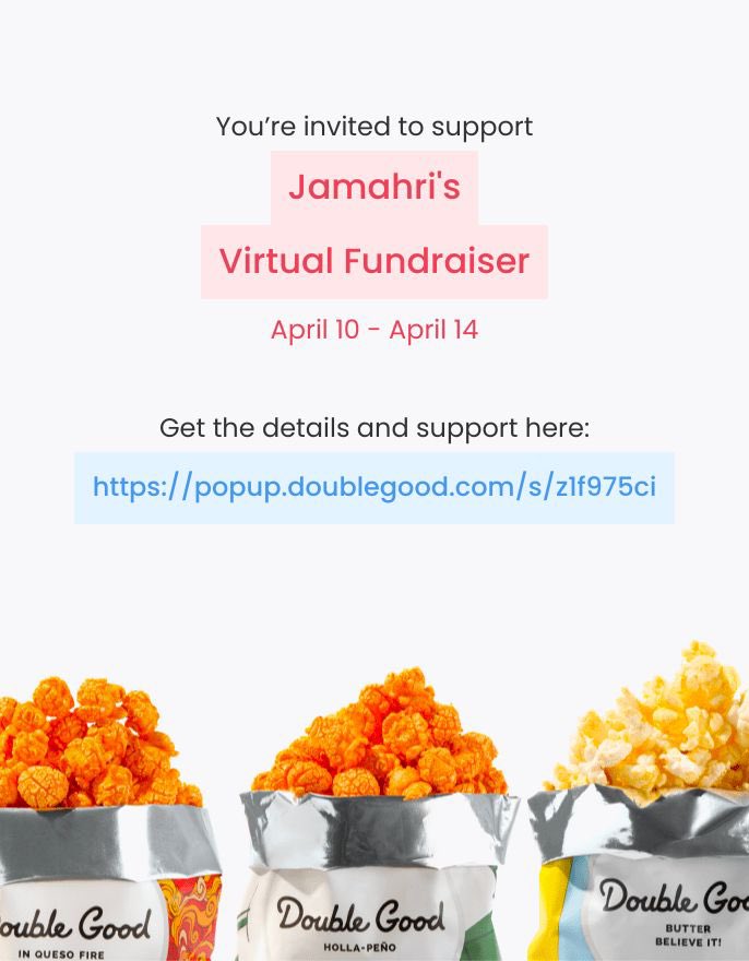 plexuskendra's tweet photo. Hi! My son is doing a virtual fundraiser selling Double Good ultra-premium popcorn for 4 days from Sunday, Apr 9 - Thursday, Apr 13. This is for travel expenses for basketball. Click below to help reach his goal. ❤️Get all the details and support here: https://t.co/3lSzEAcbGm https://t.co/1nBQbCA5Td