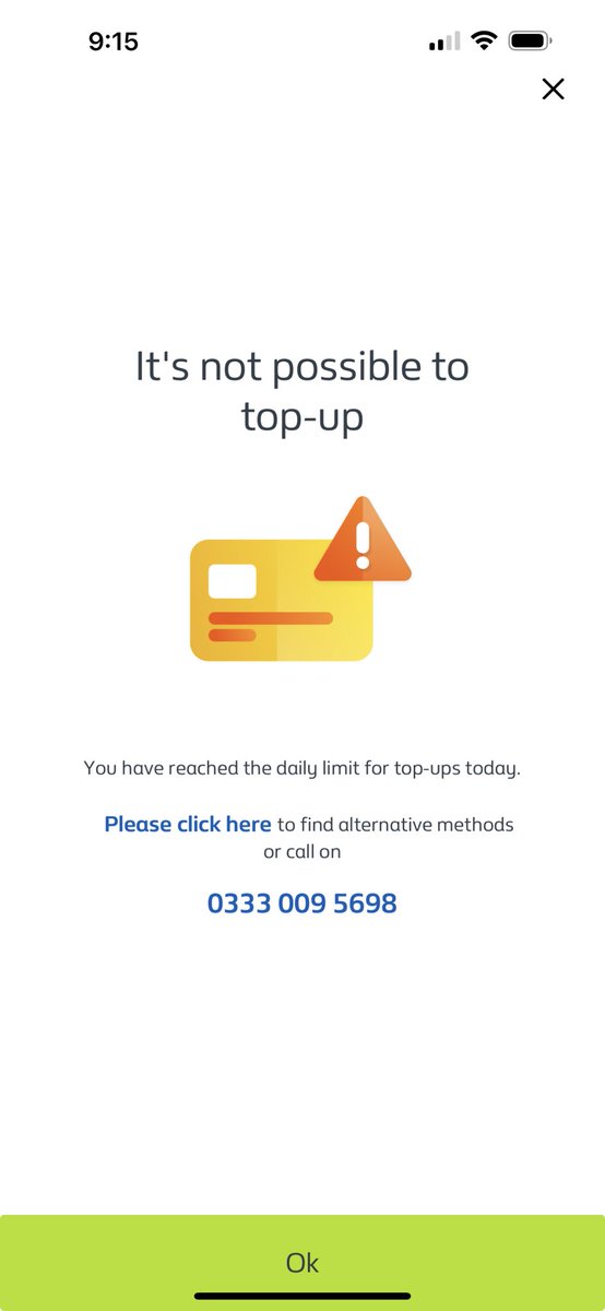 roryhops's tweet photo. @BritishGasHelp I keep getting this message. I haven’t even topped up tot day. Please can you advice what best to do. https://t.co/YGJmTBxffM