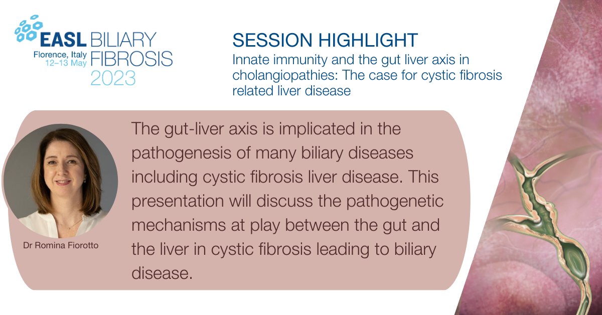 EASLnews's tweet photo. The #EASLMono conference on #BiliaryFibrosis is only 4 weeks away🔥

@RominaFiorotto will be discussing about cystic fibrosis related liver disease🔍

Discover the full scientific programme &amp; register today on https://t.co/rc3A5THKTt https://t.co/BjVItXIvVX