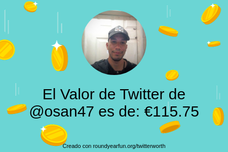 osan47's tweet photo. Mi valor en Twitter es de: €115.75

Encuentra el tuyo(a) con https://t.co/UlQy8grr2B

⠀ https://t.co/otgQTWLJB1
