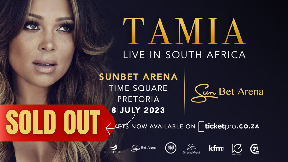 #Tamia tickets Sold Out for Pretoria.