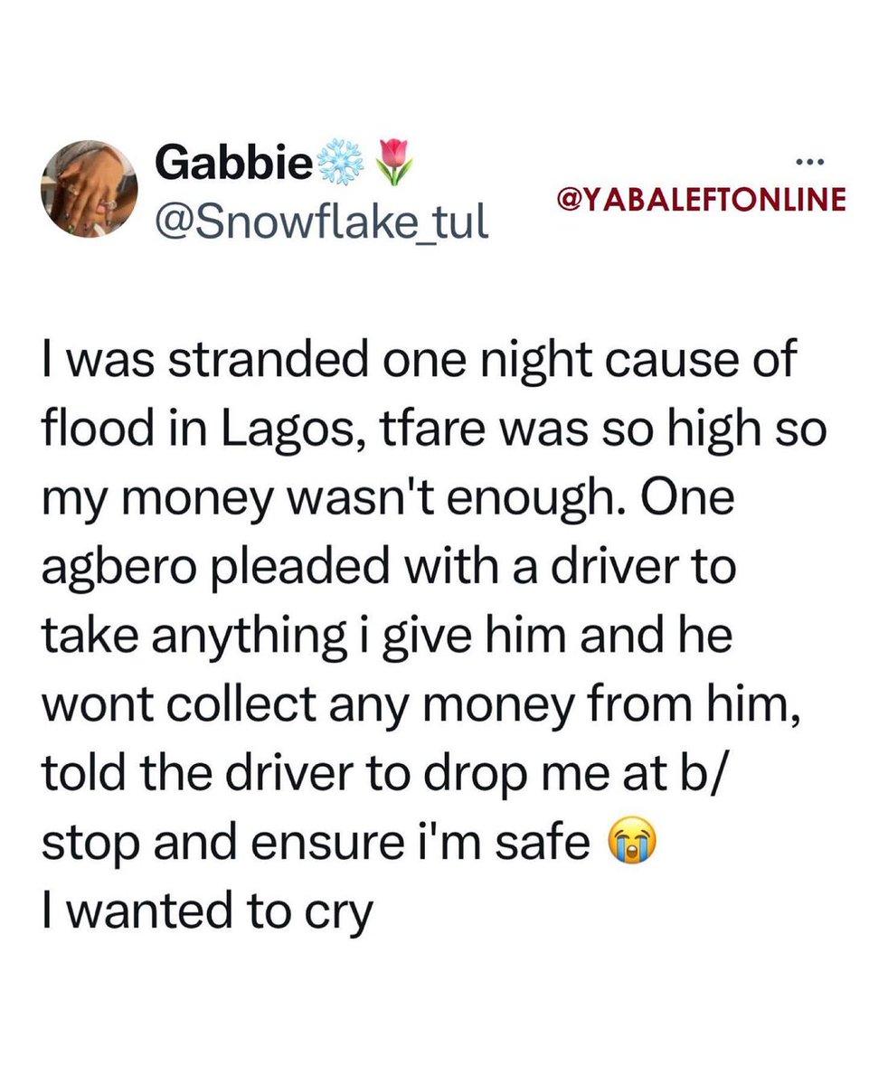 Lagos agberos were never bad or wicked. Y'all labelled them bad just for political clout and to push CRV. 

Here are testimonies from several people. We all knew agberos in Lagos are actually nice people, but as a mob, most of you wouldn't care to listen to reason.