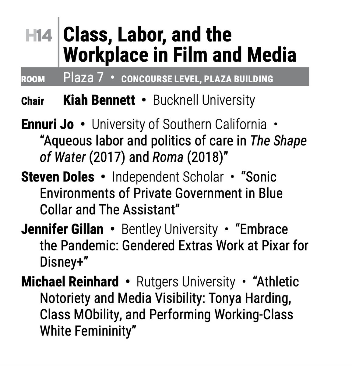 Prof_Reinhard's tweet image. A tired, jet-lagged me will be talking about televisual epistemologies of class in the Tonya Harding scandal @ 5:15 PM on Thursday #SCMS2023